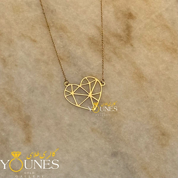 گردنبند قلبی اوریگامی مینیمال طلا